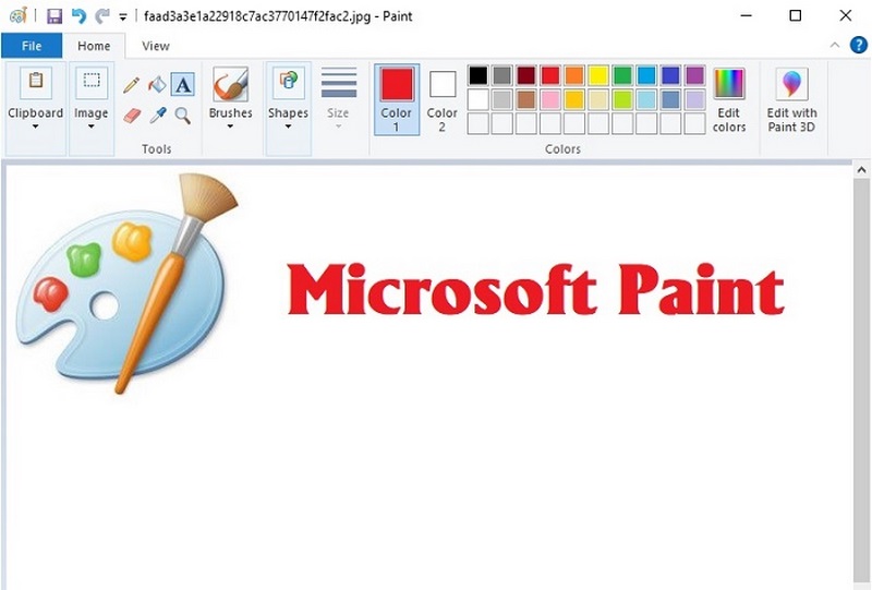Giao diện Paint khá đơn giản