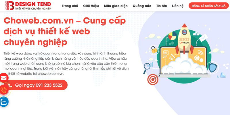 Lựa chọn đơn vị choweb.com.vn để thiết kế website tại Hà Nội